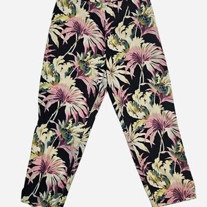 Vintage Silk Tommy Bahama Tropical Floral Capris Vacation Inspired Size 10
